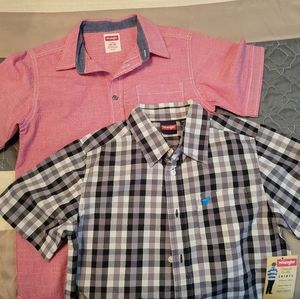 Boys button up shirts, short sleeve